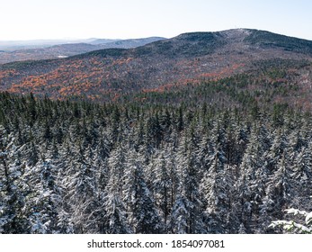 Looking Out Over The Peaks Of The Wapack Range After The First Snowfall Of The Year In Southern New Hampshire