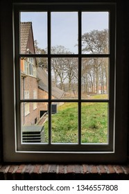 looking out of the window.