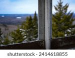 Looking out the window atop an Adirondack firetower