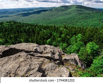 Looking Over A Cliff On North Pack Monadnock Towards Pack Monadnock In Greenfield NH.