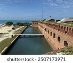 Looking over the moat of Fort Jefferson in Dry Tortugas National Park.