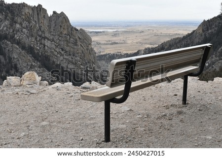 Looking Past an Empty Bench at Continental Divide Overlook near Boulder, CO
