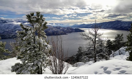 Looking South Down The Okanagan Valley In Winter