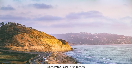 Looking South At The Torrey Pines Cliffs In California