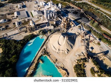 Looking Straight Down Aerial Above Fossil Fuels Open Pit Mine Limestone Extraction Factory Central Texas Operation Fuel And Energy And Mineral Extraction The Earth Destruction And Climate Change