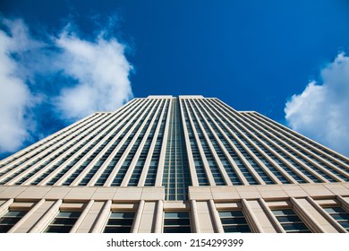 Looking Straight Up At NYC Building - Worms Eye View In New York City