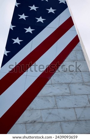 Looking up at the Suffolk County Vietnam Veterans Memorial.