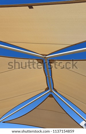 Similar – Image, Stock Photo blue sky with awning protection