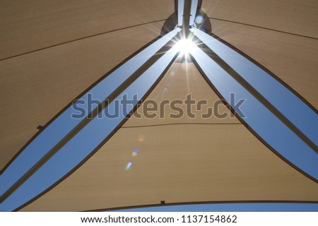 Similar – Image, Stock Photo blue sky with awning protection