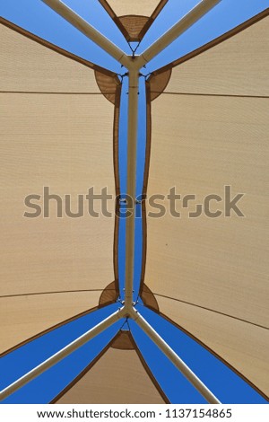 Similar – Image, Stock Photo blue sky with awning protection