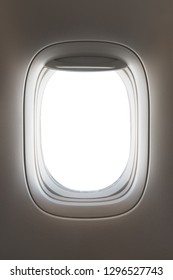 Looking Through A Big Jet Passenger Plane Window, White Space