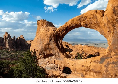 Looking through Double O Arch.