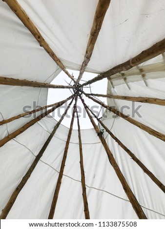 Looking up through a tipi/teepee