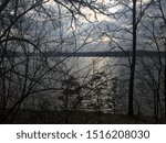 Looking through the trees. Eagle lake in Battle Creek, Michigan