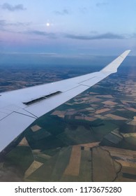 Looking through window during flight to Poland.