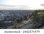 Looking toward the Beartooth Mountains beyond Billings, MT from the Yellowstone Kelly Interpretive Site N of the city 