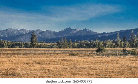 Looking toward Trapper Peak in the Bitterroot Range from Roaring Lion Rd. S of Hamilton, MT 
