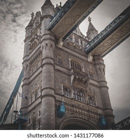 looking up at tower bridge