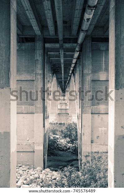 Looking Under Bridge Repetition Architecture Stock Photo Edit Now 745576489