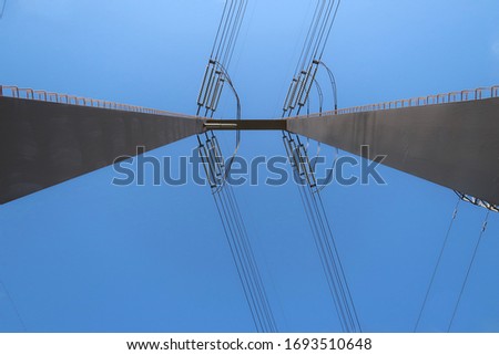    Looking Up at a Utility Pole                            