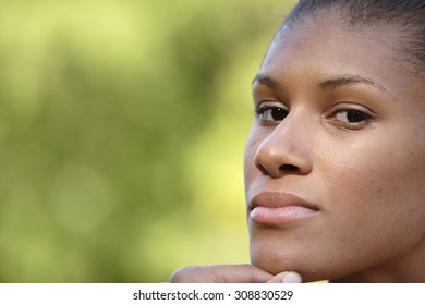 Looking at viewer close-up.