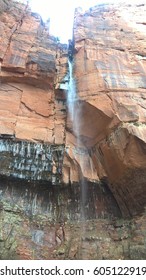 Looking up at the waterfall.