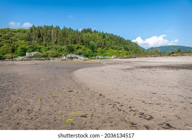 Looking west on Carradale Bay Beach in Argyll and Bute, Scotland 