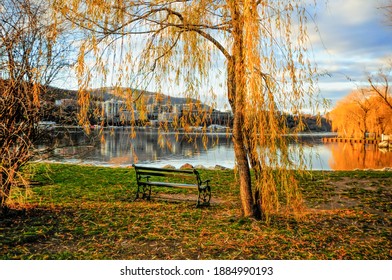 Looking At West Point From A Bench Across The Hudson River