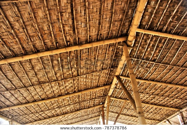 Looking Woven Bamboo Ceiling Stock Photo Edit Now 787378786