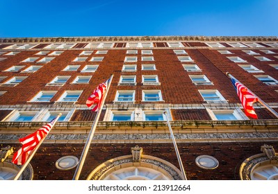 Looking Up At The Yorktowne Hotel In Downtown York, Pennsylvania.