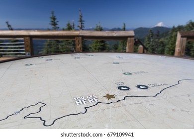 Lookout map, top of Iron Mountain, Oregon.