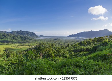 Lookout On The Tropical Samoan Island Of Upolu