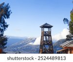 Lookout post to see the view of the crater of Mount Bromo, Indonesia