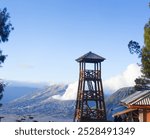 Lookout post to see the view of the crater of Mount Bromo, Indonesia

