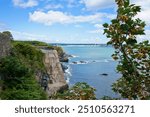 Lookout terrace at Cliff walk trail Newport RI USA