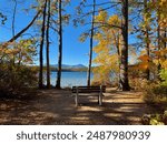 Lookout at White Lake State park in Tamworth New Hampshire in the fall