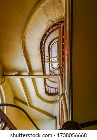 Lookup To Spiral Staircase In Old Tenement House