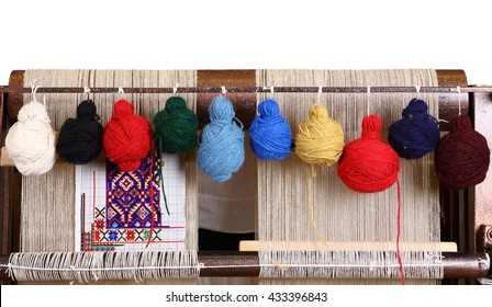 A loom for weaving authentic, traditional, oriental rugs, carpets with hand spun and natural dyed wool yarns. Sketch of the pattern is an important part of this art.
