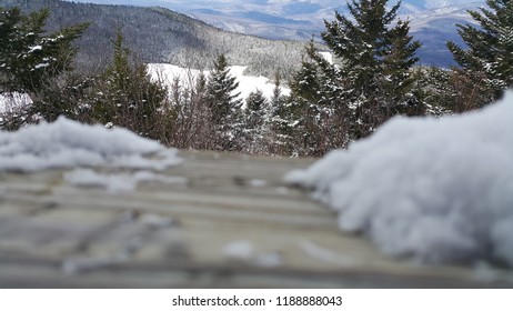 Loon Mountain Over View Looking At Pond Durning Winter