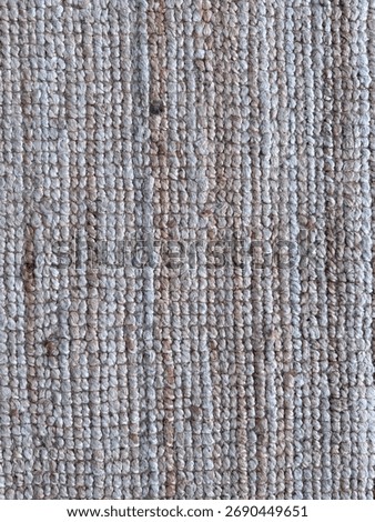 Loop pile carpet texture close-up. High-resolution image of tightly woven beige and grey textile flooring with visible fiber loops.