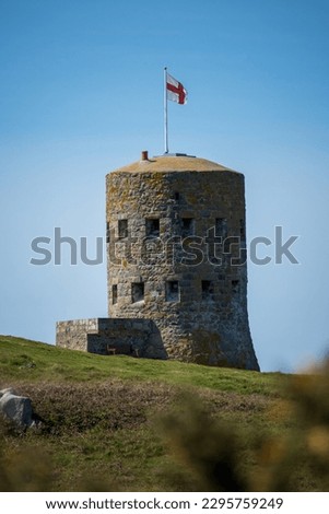 Loophole Tower No.5 at L'Ancresse Bay in the Bailiwick of Guernsey in the Channel Islands on a beautiful sunny day. Photo stock © 