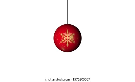 Looping realistic animation of the Christmas and New Year red Ball with a golden snowflake. Rotating decoration on white background. Merry Christmas and a Happy New Year  - Shutterstock ID 1575205387