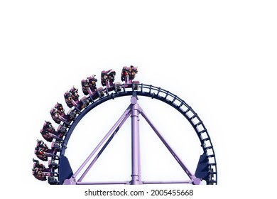 Looping of a Rollercoaster in Bright Colors - Powered by Shutterstock