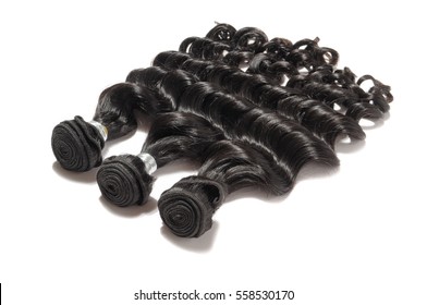 Loose Curls Black Human Hair Weave Extensions