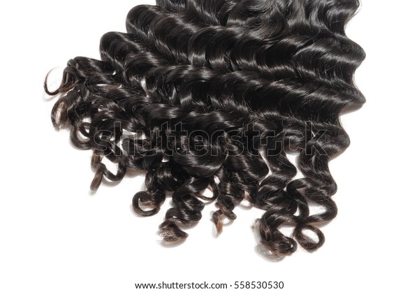 Loose Curls Black Human Hair Weave Stock Photo Edit Now 558530530