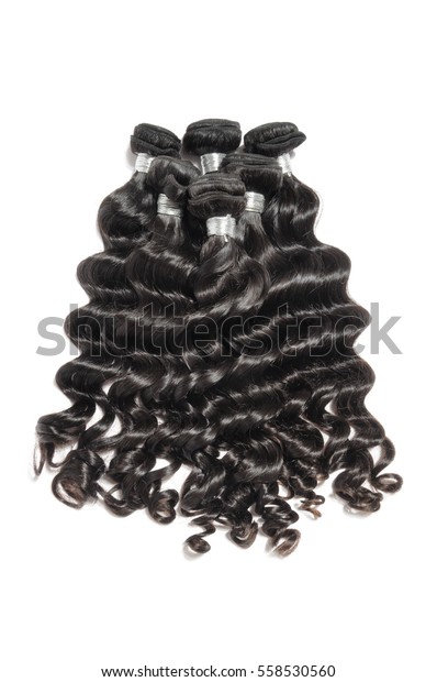 Loose Curls Black Human Hair Weave Stock Photo Edit Now 558530560