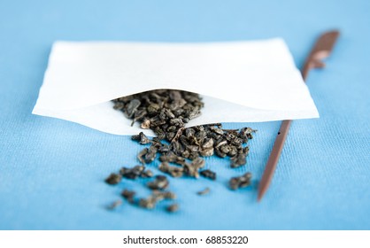 Loose Leaf Tea in White Paper Filter Ready to be Brewed