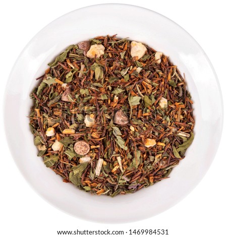 Loose tea on saucer top view specialty teas