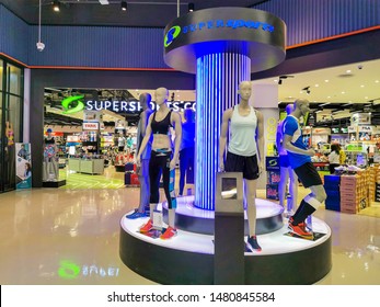 Lopburi, Thailand, August 17, 2019: Interiors Of Supersport Shop, The Center Of All Sports Equipment At Robinson Lopburi.