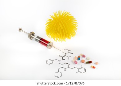 Lopinavir Molecule. It Is Antiretroviral Protease Inhibitor, Used In With Ritonavir In The Therapy Of Human Immunodeficiency Virus HIV Infection And AIDS, 2019-ncov, Coronavirus.